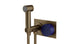Foundry One Handle Wall Mount Bidet Trim with Groove Ceramic Knob Handle in Antique Brass