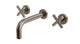 Contour Two Handle Wall Mount 7.5" Lavatory Faucet with Soft Cross Handles in Antique Nickel