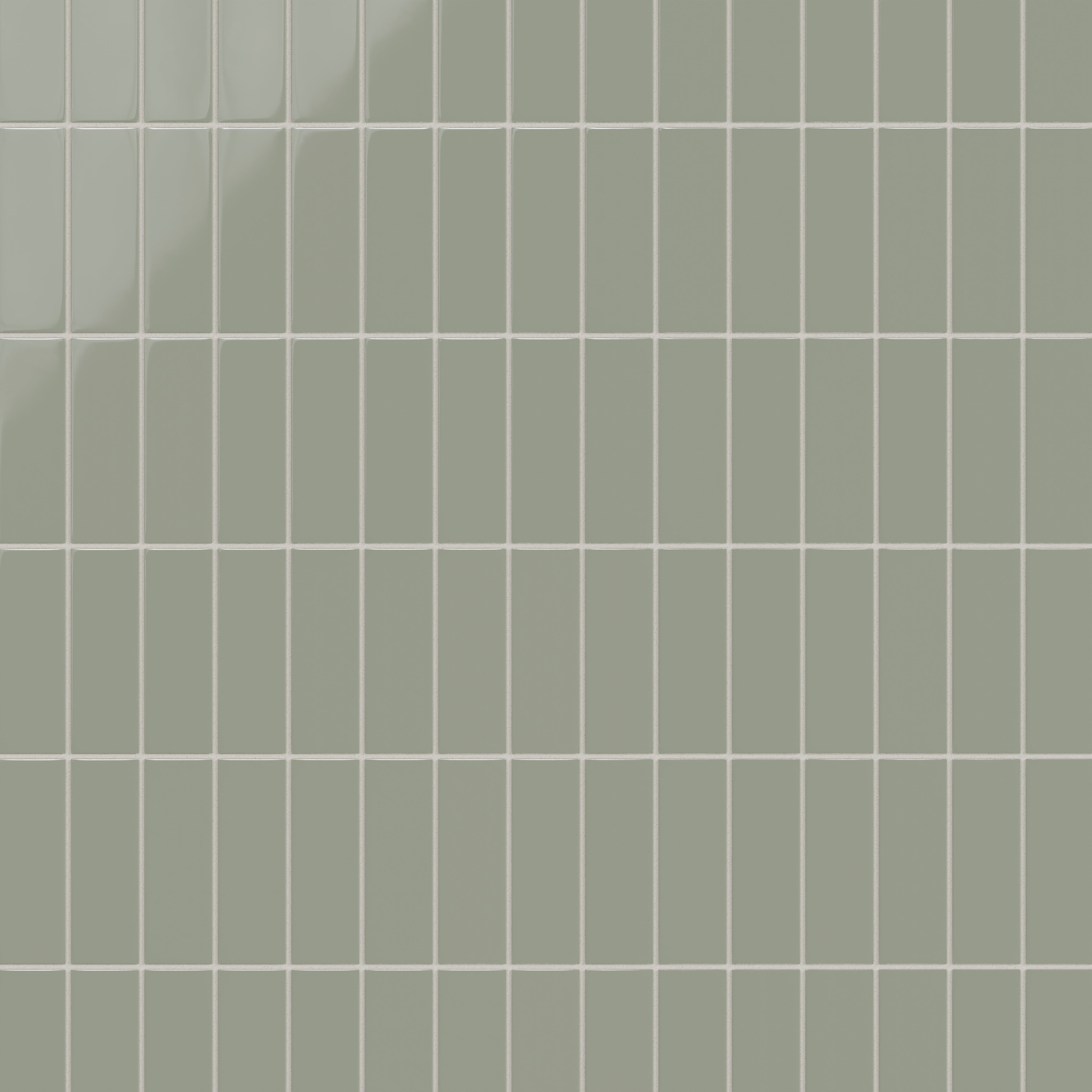 2x6 Natural Press Ceramic Tile in Terre Verte Gloss