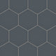 8" Hexagon Natural Press Ceramic Tile in Indigo Matte