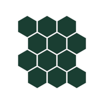 2" Hexagon Sheeted Original Ceramic Mosaic Tile in Evergreen Matte