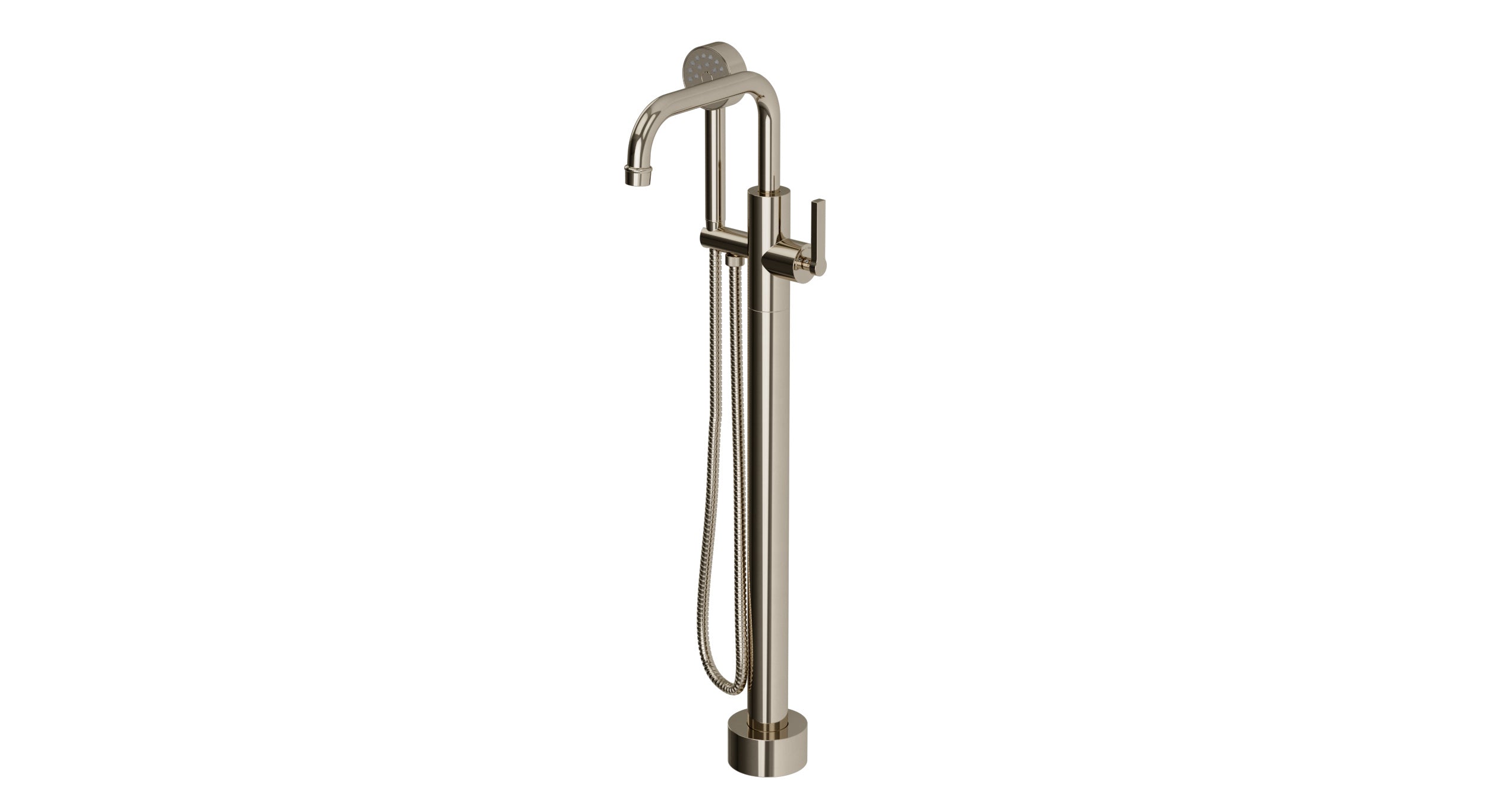 Emerson One Handle Floor Mount Squaretop Bath Trim with Hand Shower and Classic Lever Handle