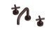 Contour Two Handle Deck Mount Squaretop Lavatory Faucet with Soft Cross Handles in Architectural Copper