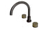 Foundry Two Handle Deck Mount Gooseneck Bath Trim with Groove Ceramic Knob Handles in Antique Bronze