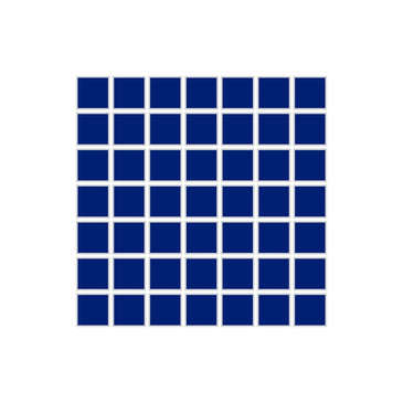 1x1 Straight Set Sheeted Original Ceramic Mosaic Tile in Azul Matte