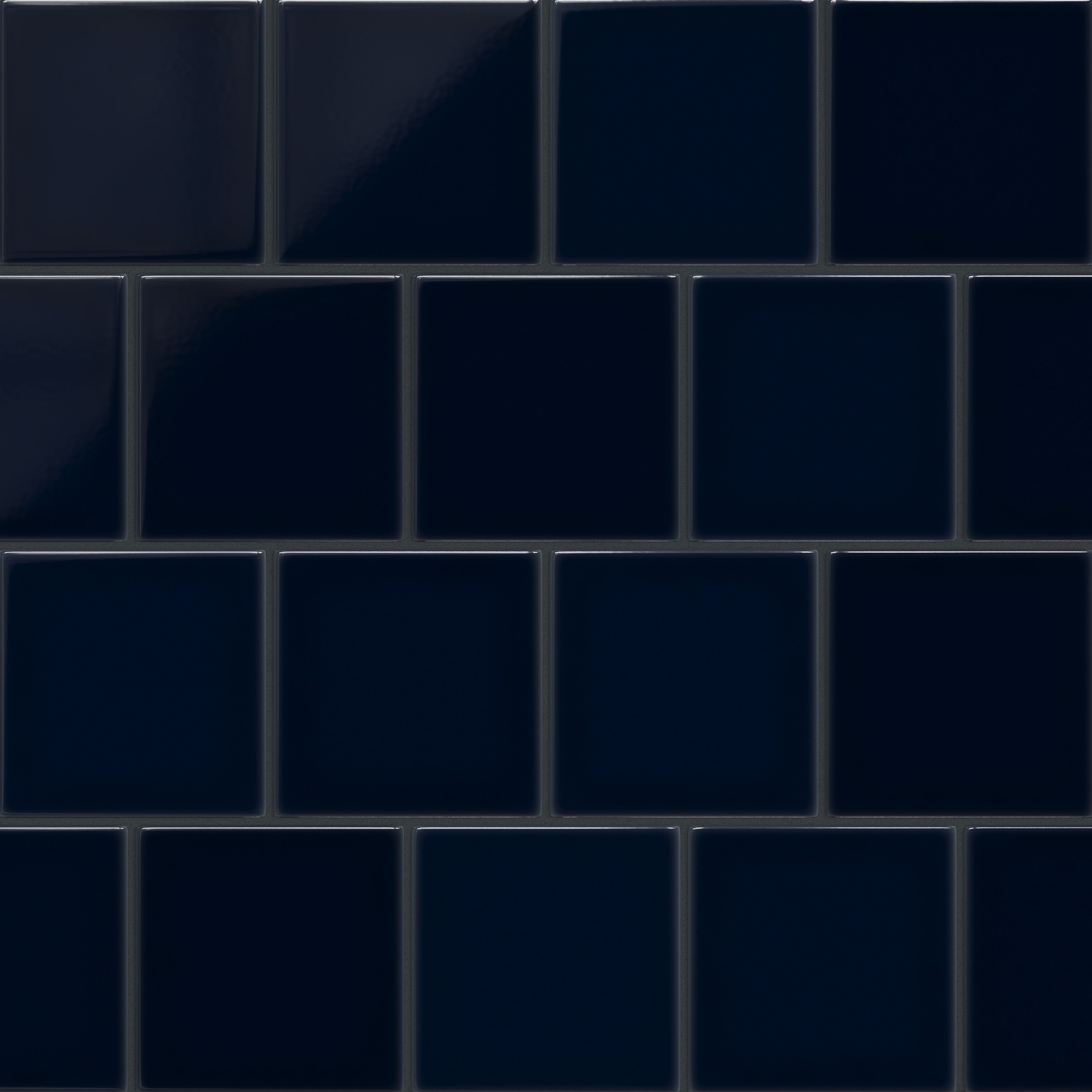 6x6 Original Ceramic Tile in Navy Blue Gloss