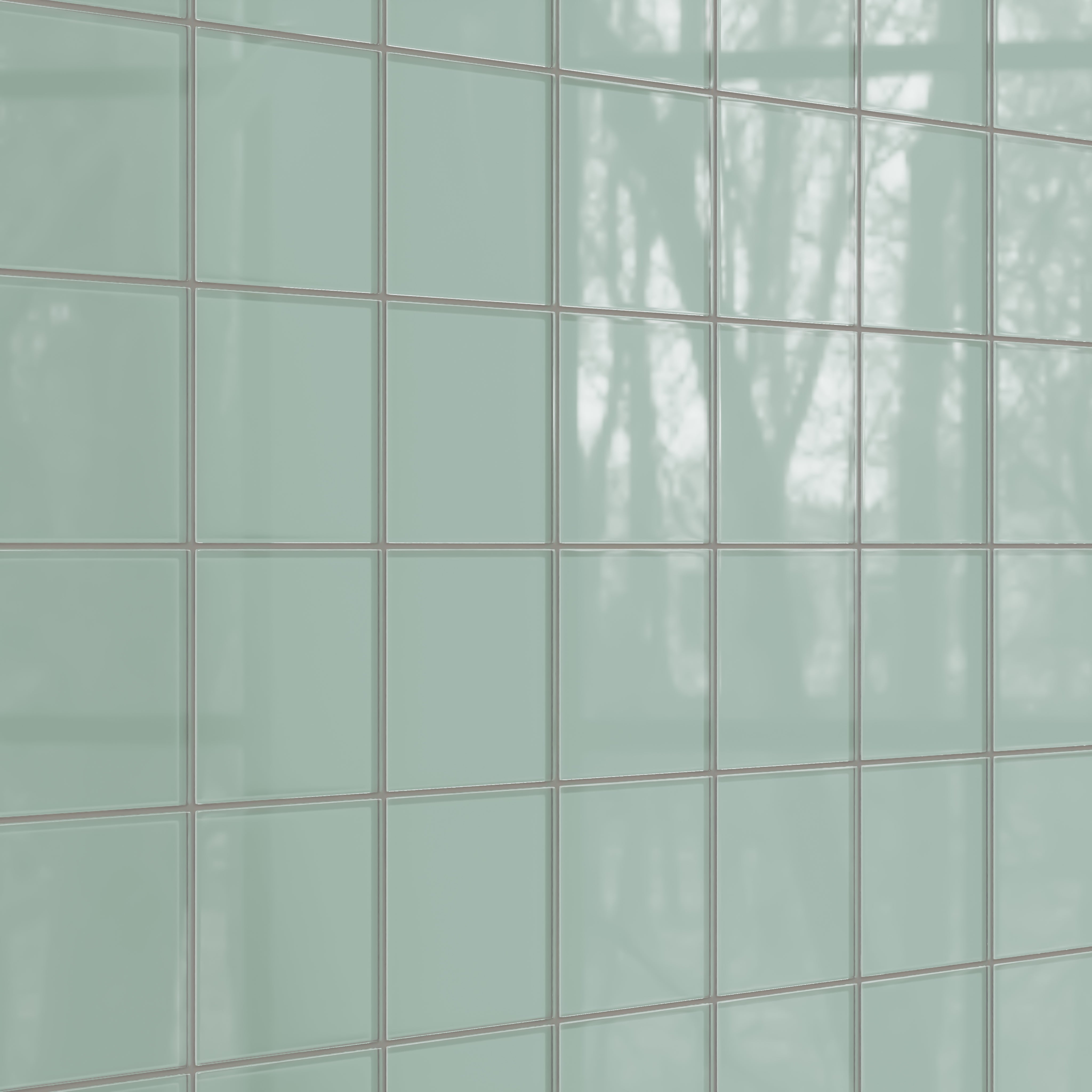 6x6 Glass Tile in Kingfisher Gloss