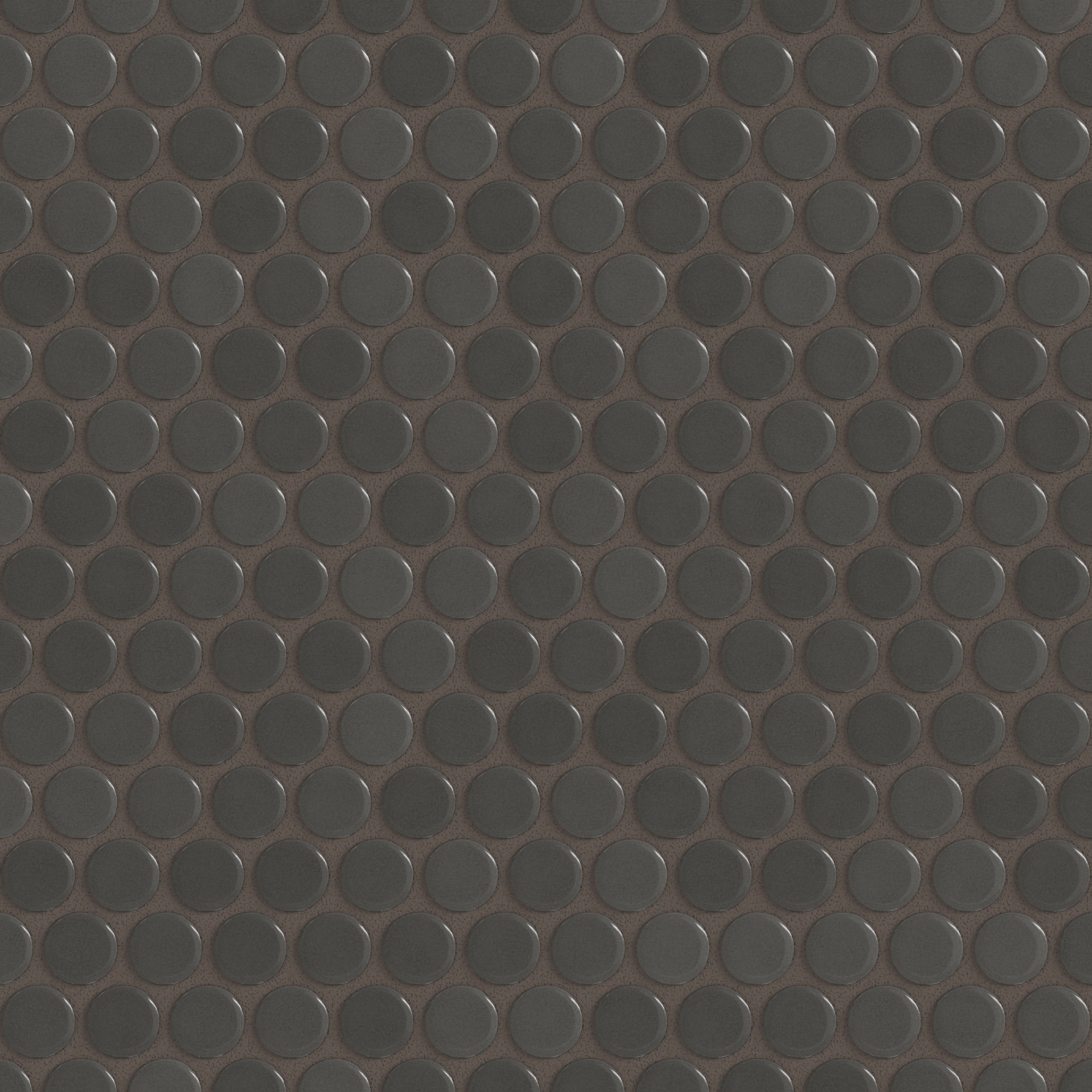 Penny Round Sheeted Original Ceramic Mosaic Tile in Carbon Gloss