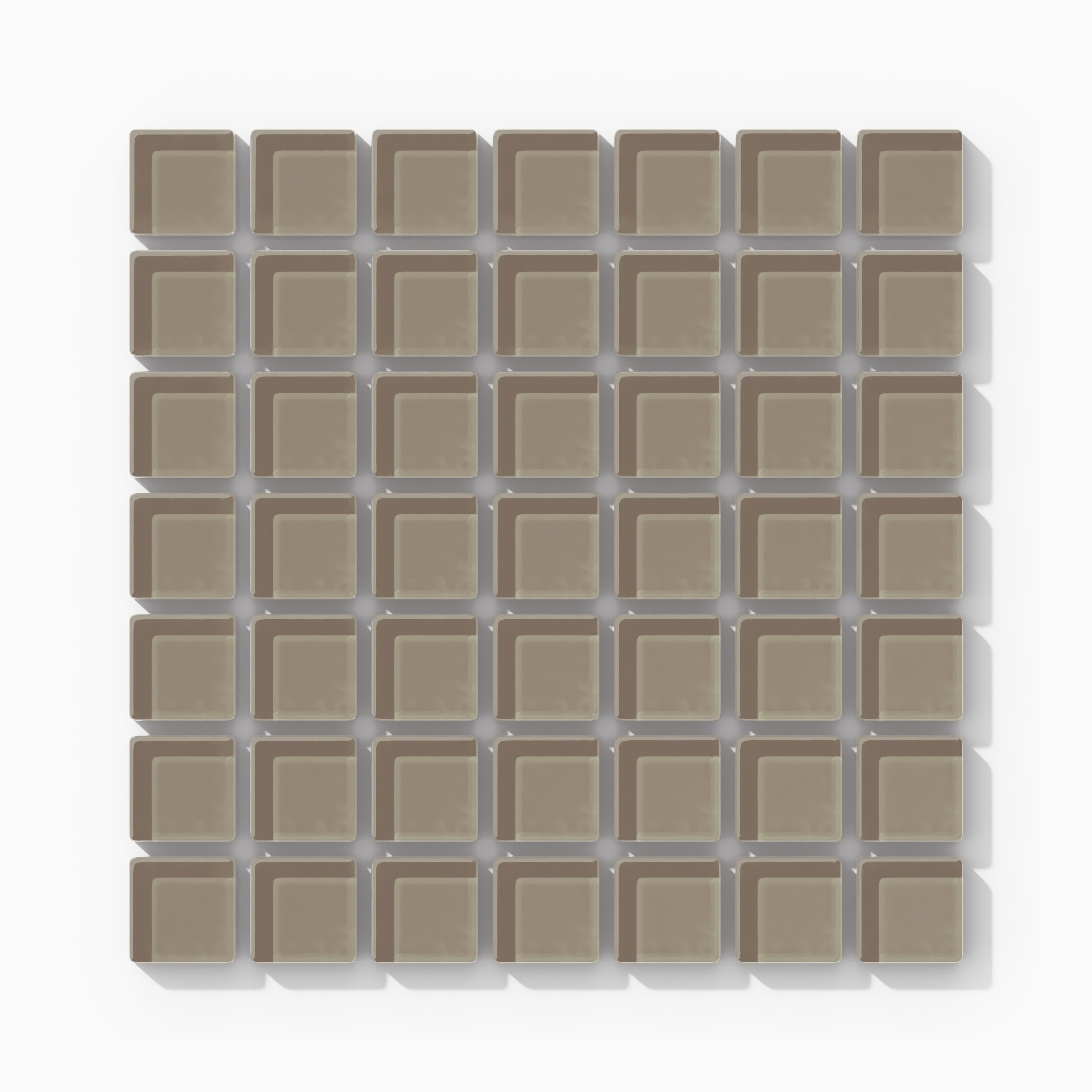 1x1 Straight Set Sheeted Glass Mosaic Tile in Quail Gloss