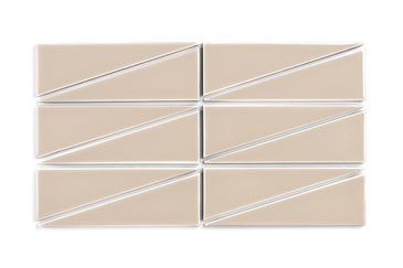 Right Scalene Triangle Original Ceramic Tile in Sweet Pea Gloss