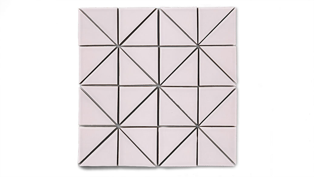 3" Triangle Sheeted - Quadrant Original Ceramic Mosaic Tile in Evening Glow Gloss