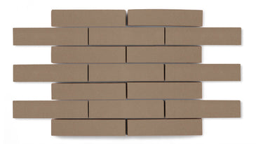 1x4 Half Offset Sheeted Original Ceramic Mosaic Tile in Sandstone Matte