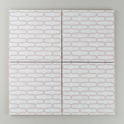 8x8 Handpainted Sample Dolce  in White Motif