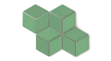 Large Diamond Original Ceramic Tile in Sea Green Gloss