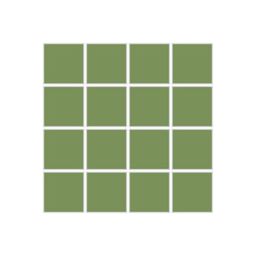 2x2 Straight Set Sheeted Original Ceramic Mosaic Tile in Kelp Matte