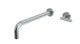 Contour One Handle Wall Mount 12" Lavatory Faucet with Soft Lever Handle in Satin Chrome