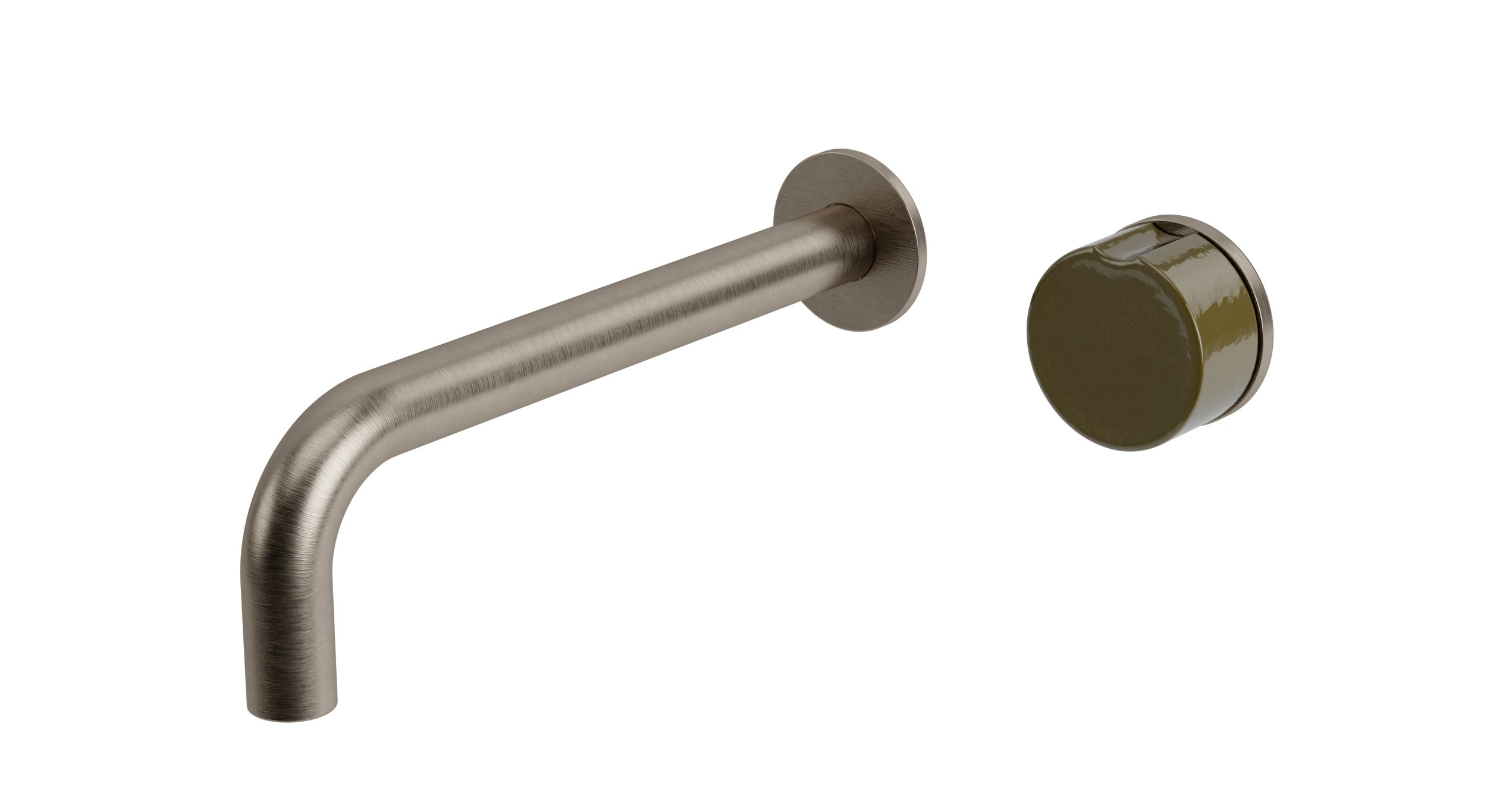 Foundry One Handle Wall Mount 7.5" Lavatory Faucet with Groove Ceramic Knob Handle in Antique Nickel