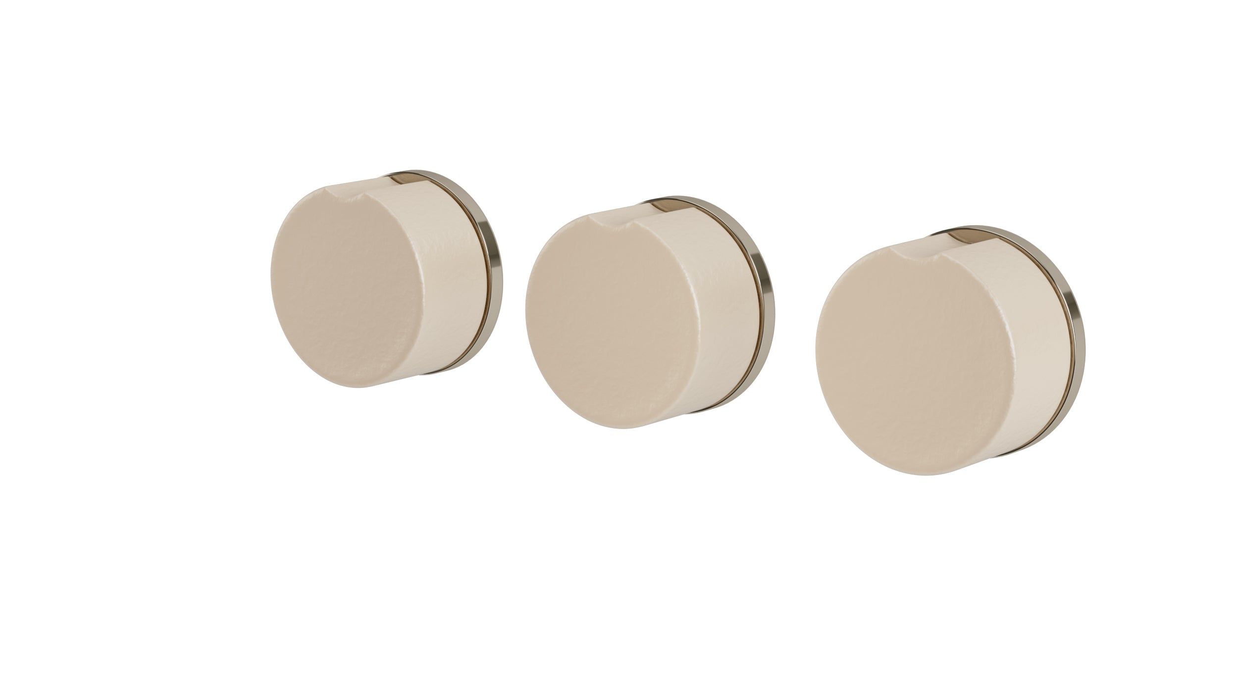 Foundry Three Handle Wall Mount Bath Trim with Diverter/Volume Control and Groove Ceramic Knob Handles in Polished Nickel
