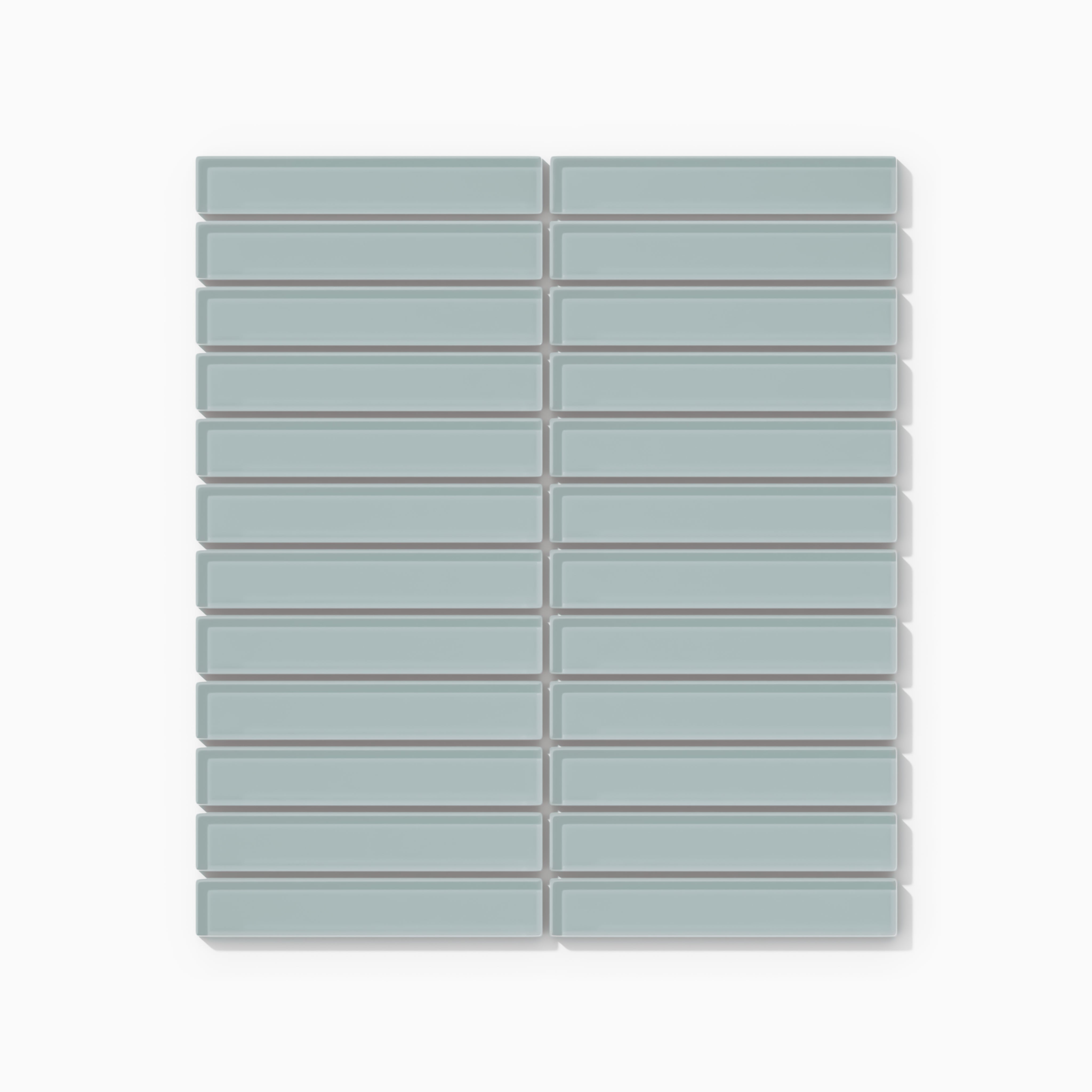 1x6 Straight Set Sheeted Glass Mosaic Tile in Great Blue Heron Gloss