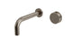 Foundry One Handle Wall Mount 7.5" Lavatory Faucet with Barrel Knob Handle in Antique Nickel