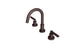 Flatiron Two Handle Deck Mount Short Gooseneck Lavatory Faucet with Linear Lever Handles in Architectural Copper