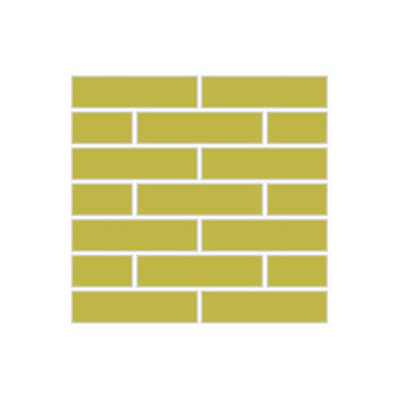 1x4 Half Offset Sheeted Original Ceramic Mosaic Tile in Palm Tree Matte