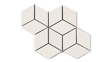 Small Diamond Sheeted - Escher Original Ceramic Mosaic Tile in Feldspar Gloss