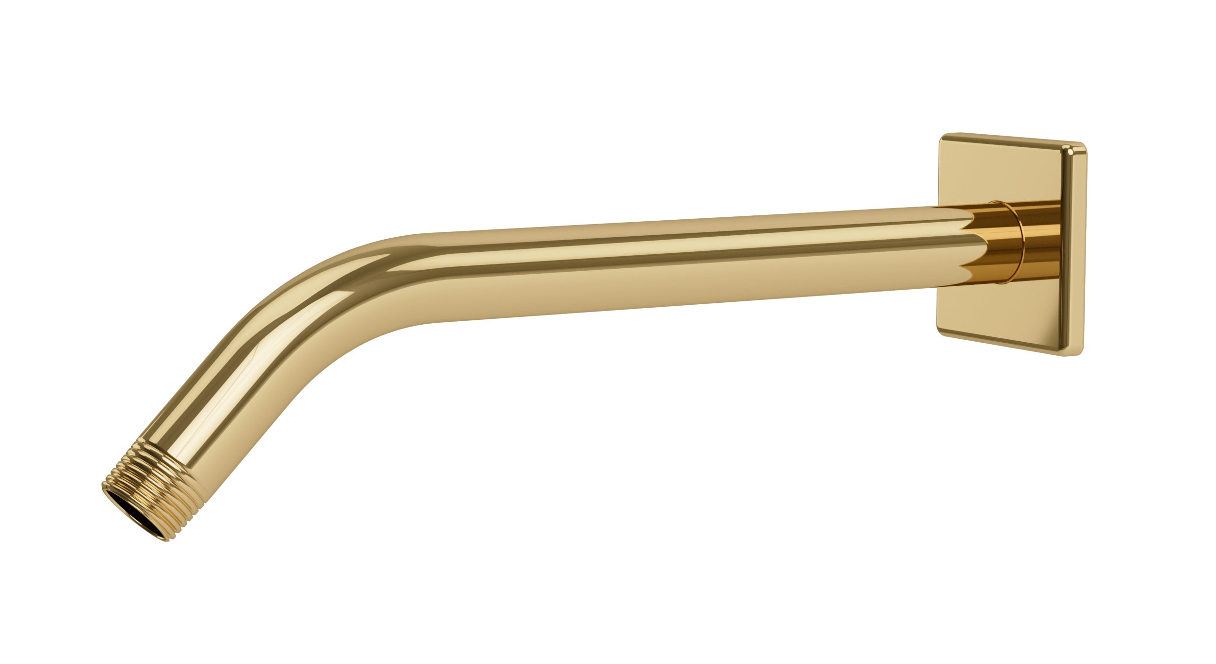 Flatiron 45-Degree 12" Shower Arm with Flange in Polished Brass