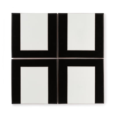 6x6 Handpainted Sample Dot Dash 1  in Charcoal