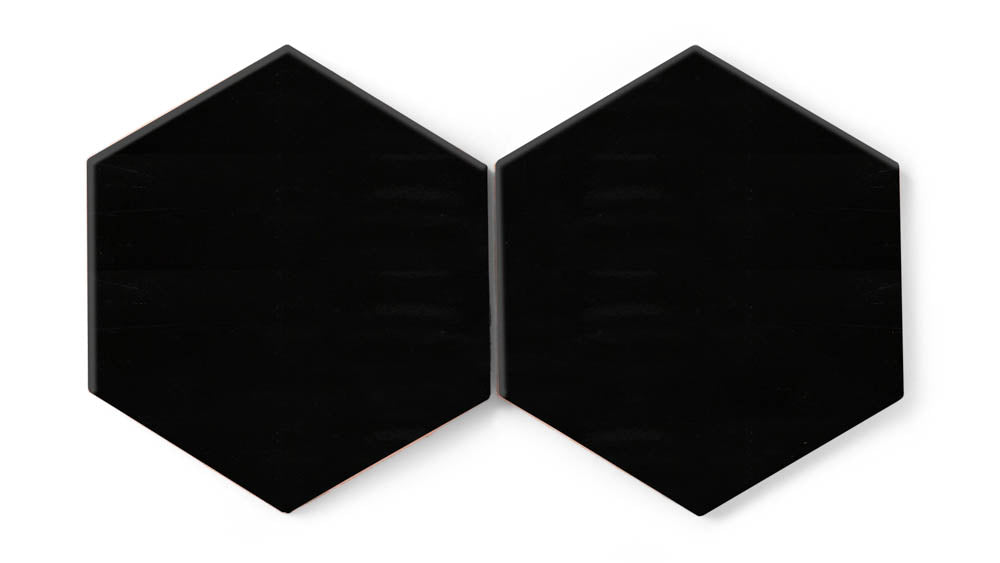 8" Hexagon Original Ceramic Tile in Raven Gloss