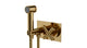 Contour One Handle Wall Mount Bidet Trim with Soft Cross Handle in Uncoated Polished Brass