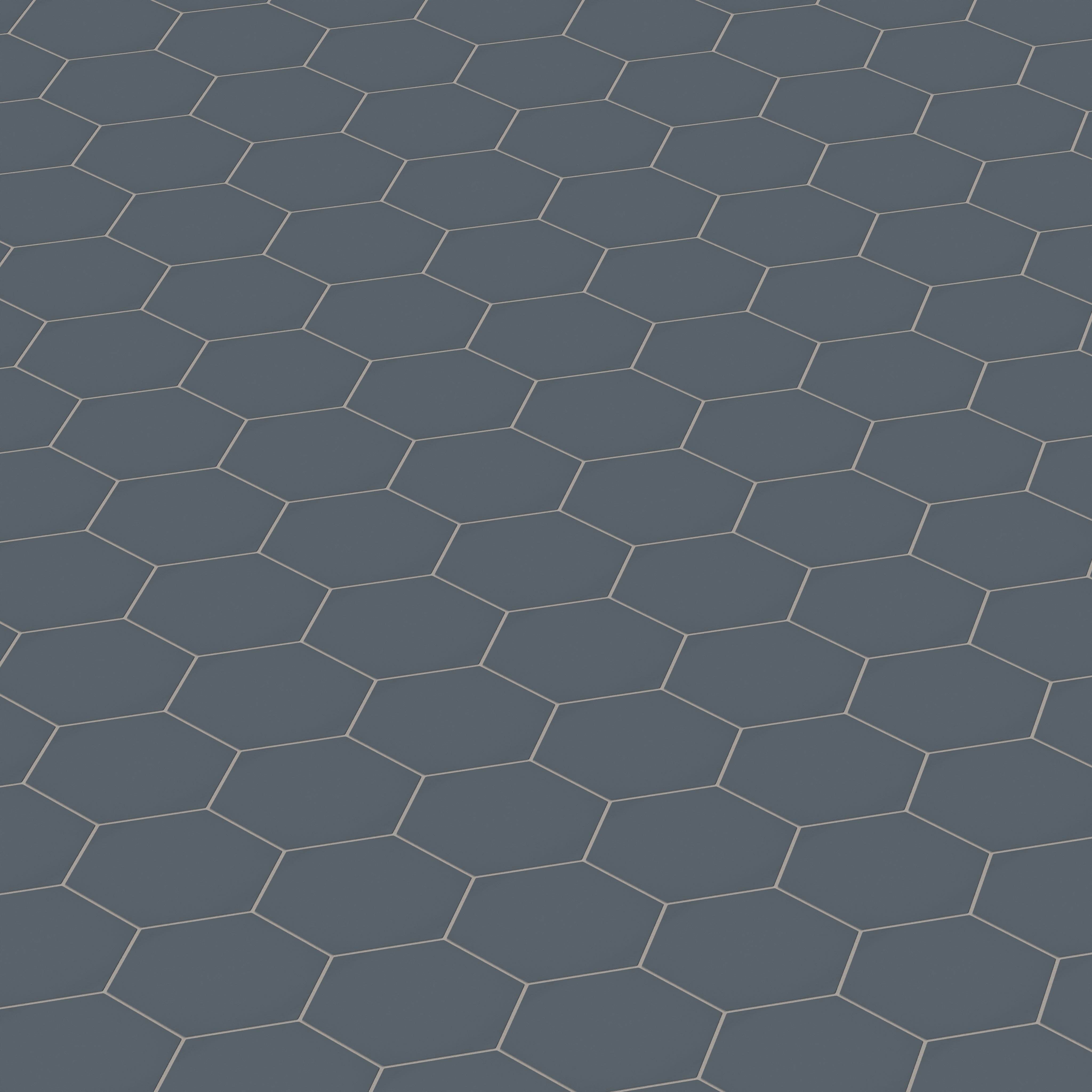 8" Hexagon Natural Press Ceramic Tile in Indigo Matte