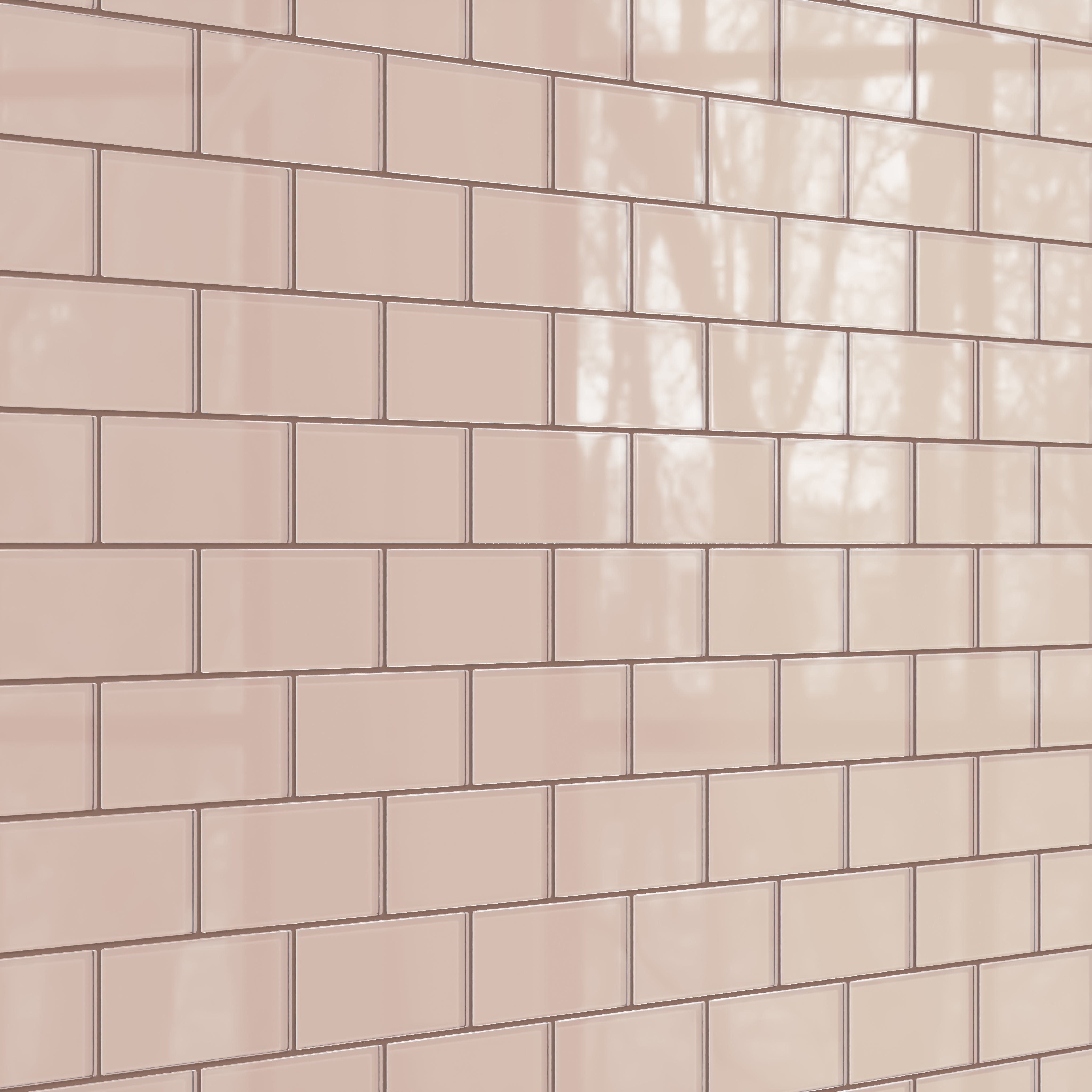 3x6 Glass Tile in Rosy Finch Gloss