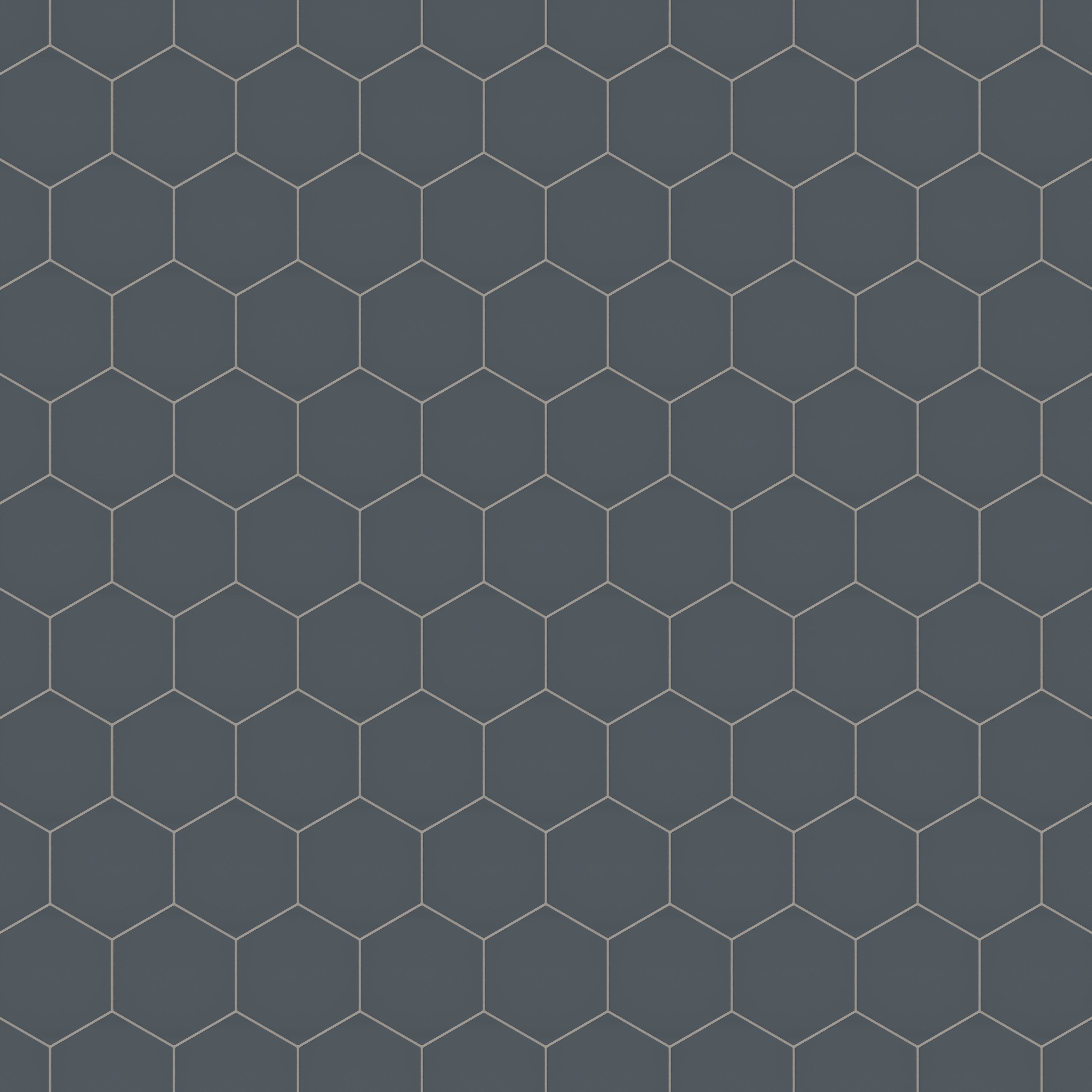 8" Hexagon Natural Press Ceramic Tile in Indigo Matte