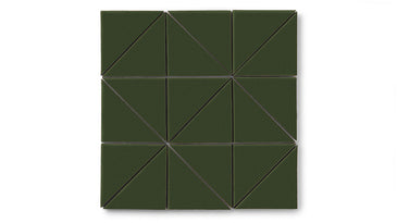 4" Triangle Original Ceramic Tile in Hunter Green Matte