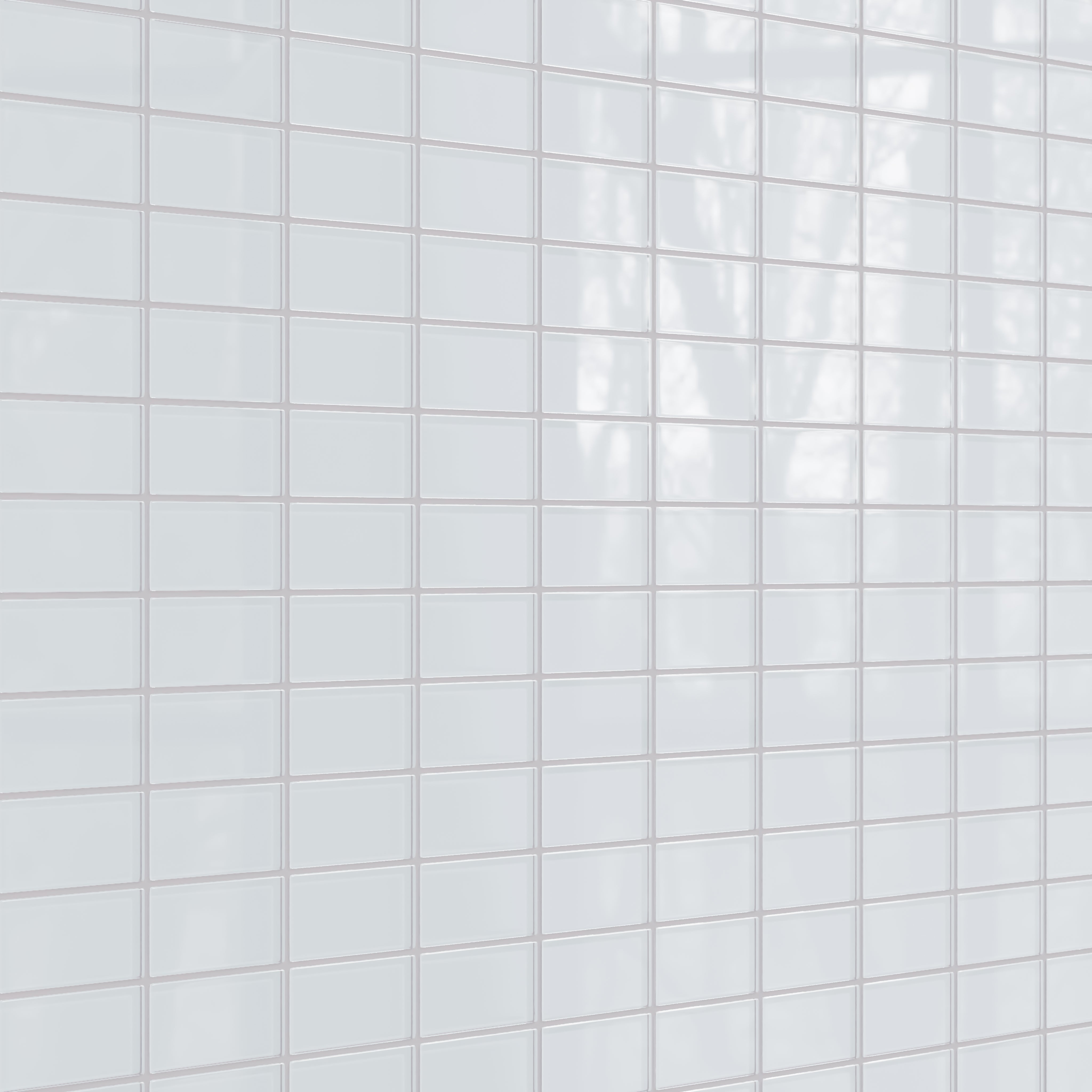 2x4 Straight Set Sheeted Glass Mosaic Tile in Snowy Owl Gloss