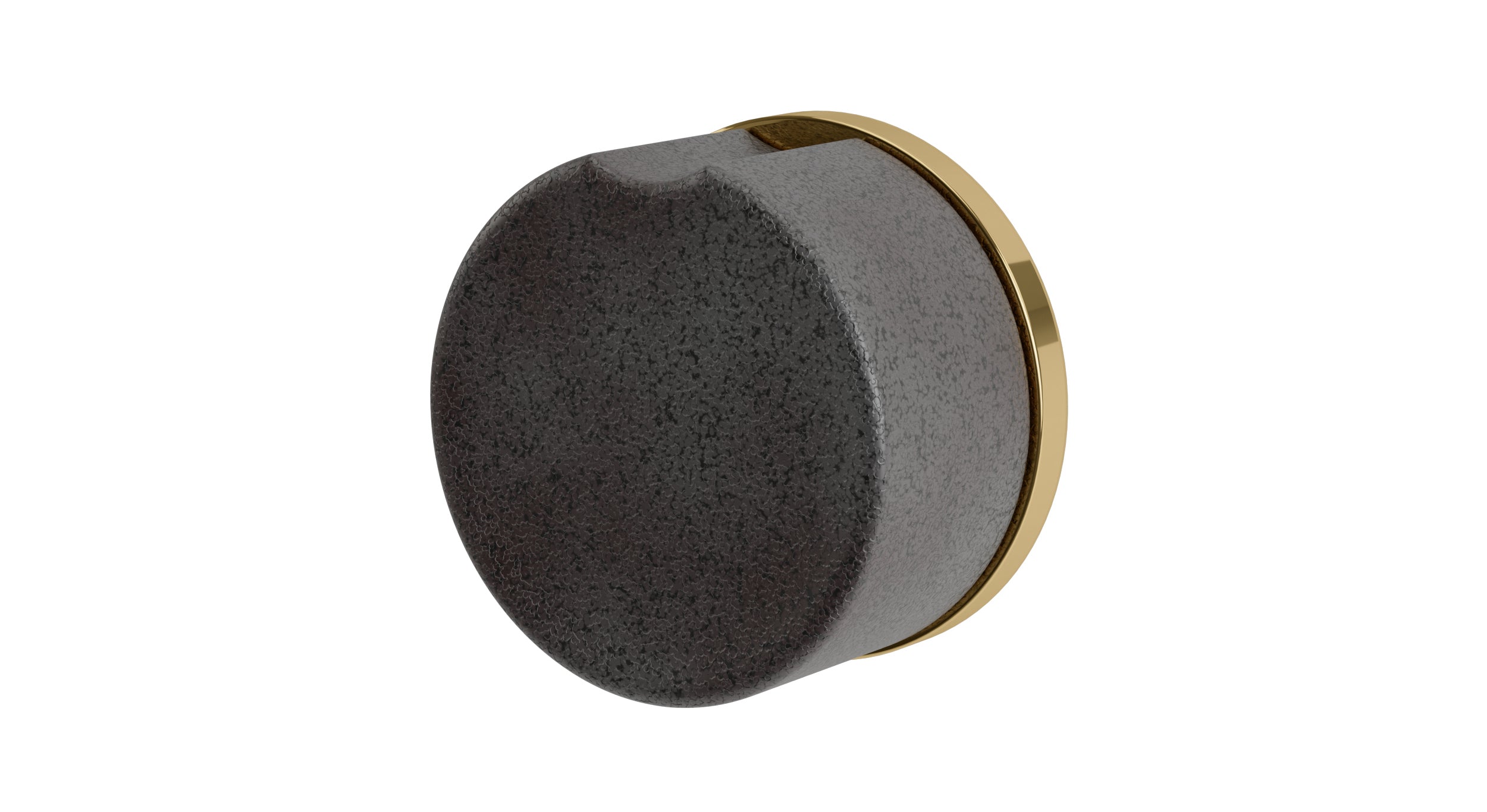 Foundry One Handle Wall Mount Diverter/Volume Control Shower Trim with Groove Ceramic Knob Handle in Polished Brass