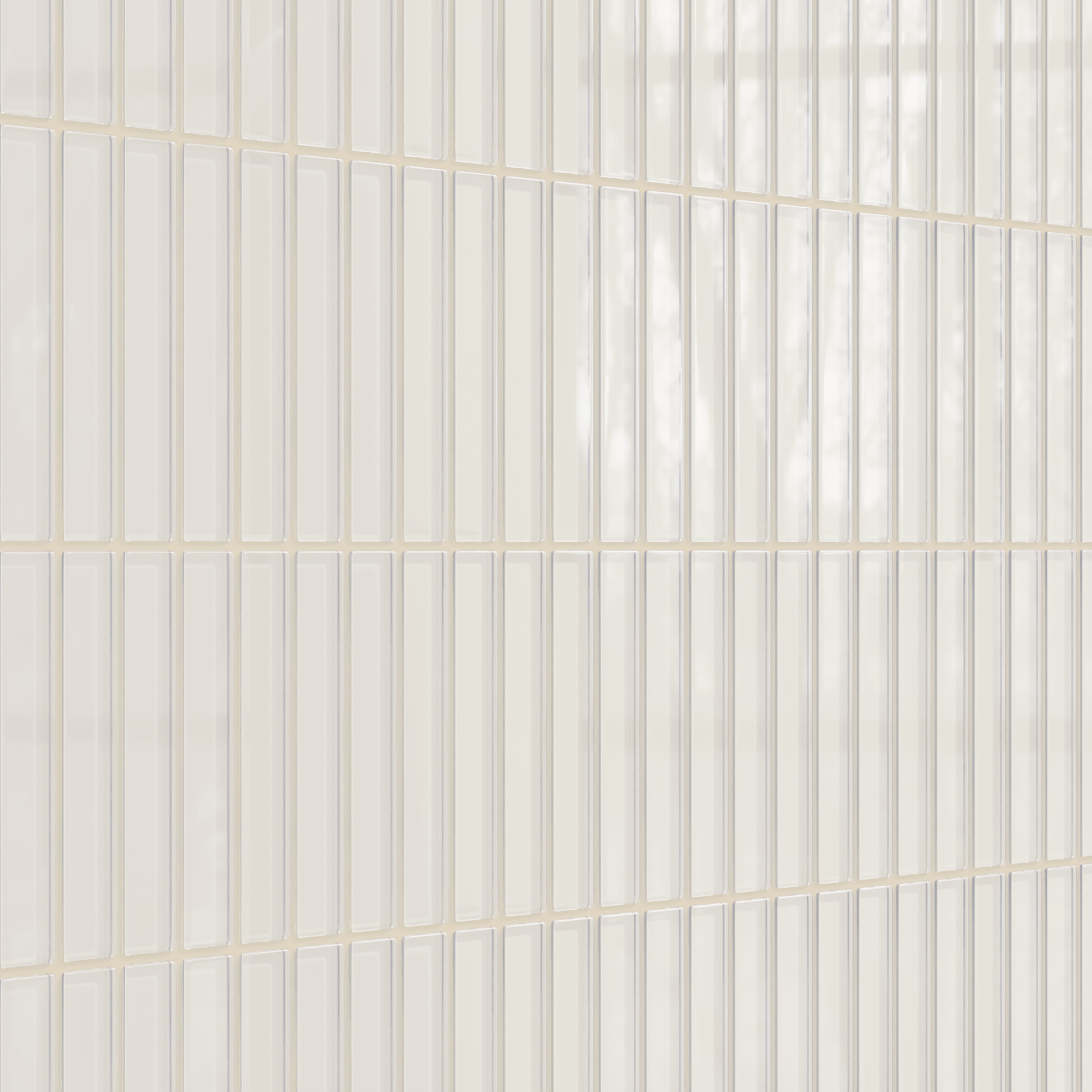 1x6 Straight Set Sheeted Glass Mosaic Tile in Dove Gloss