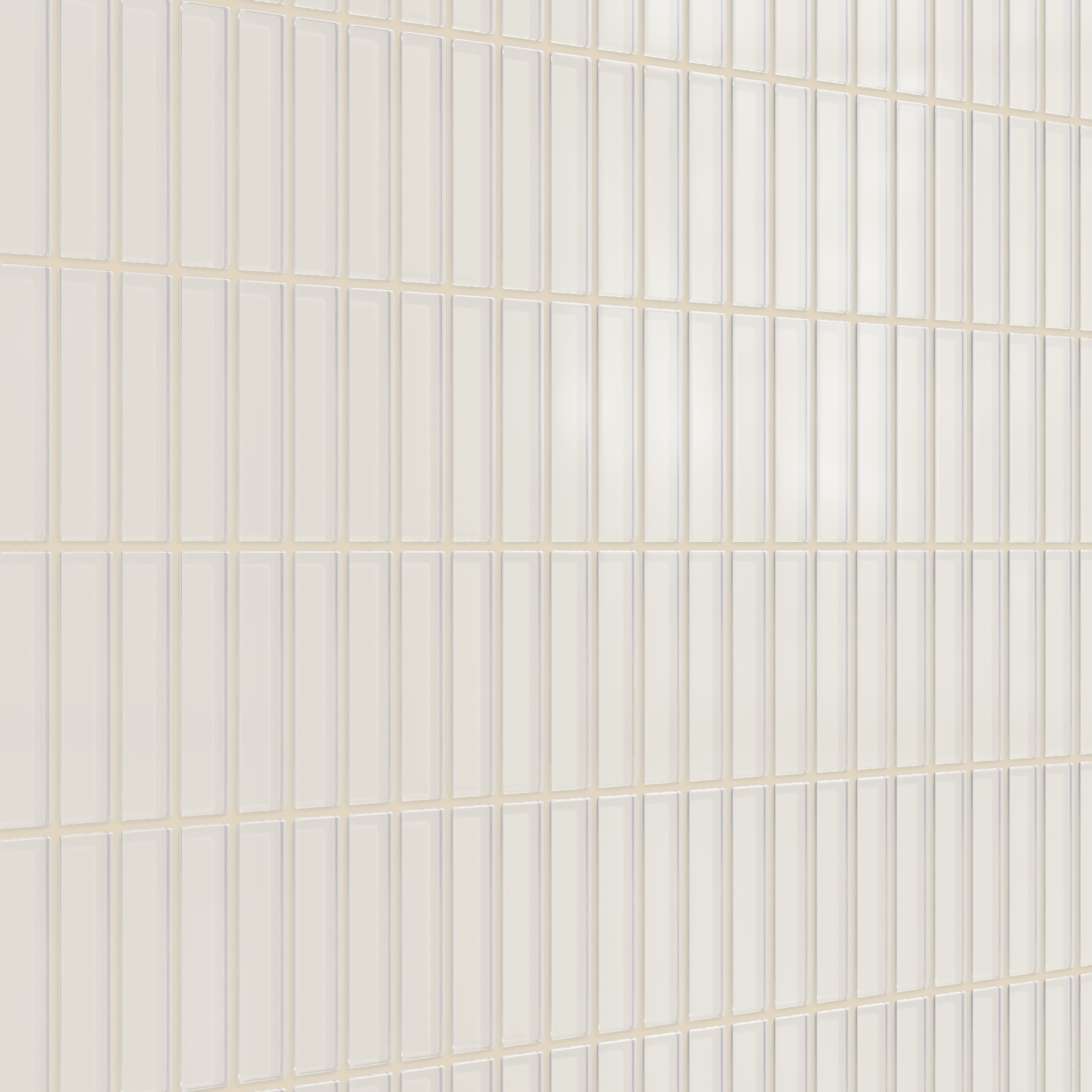 1x4 Straight Set Sheeted Glass Mosaic Tile in Dove Matte