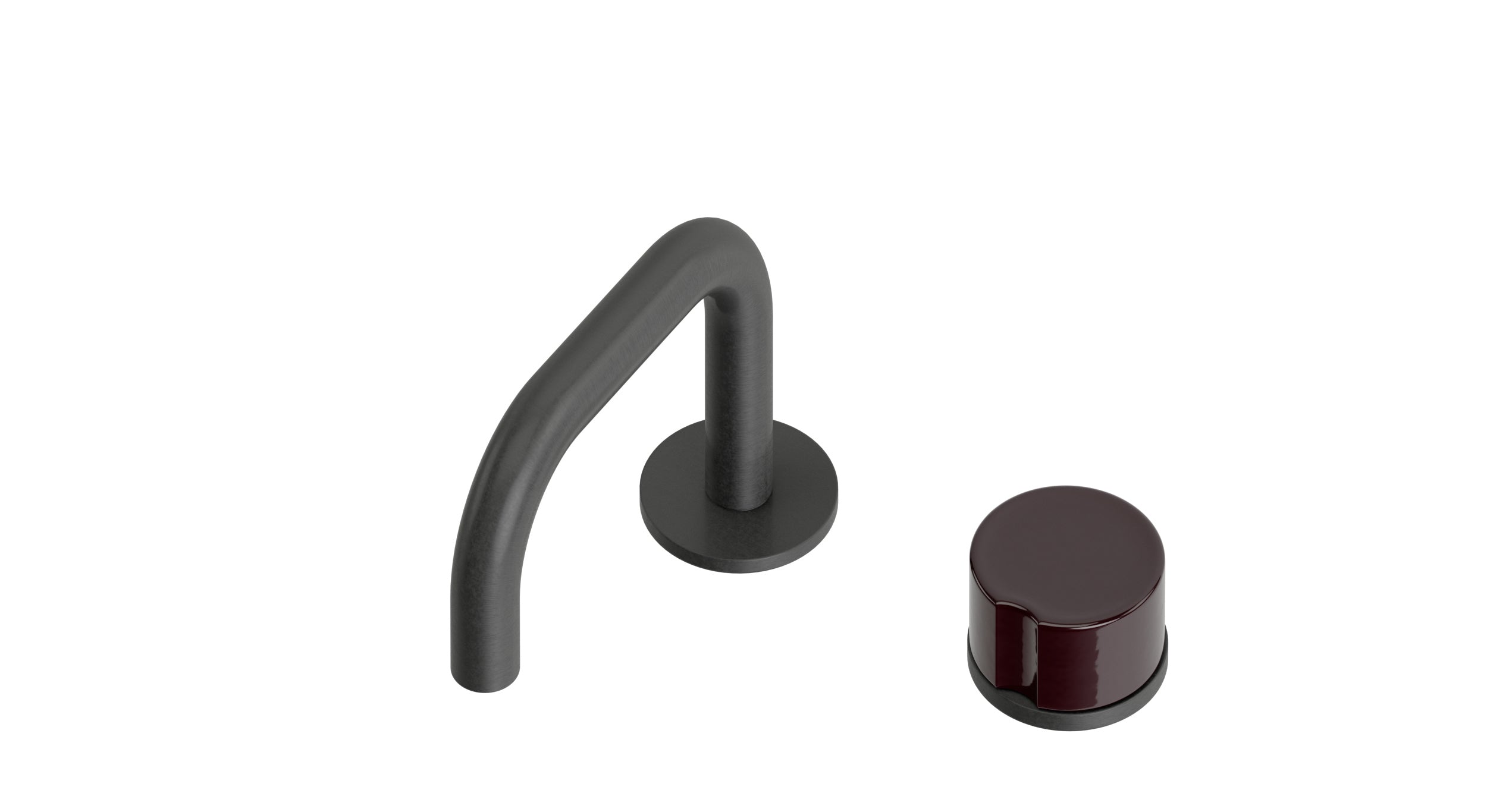 Foundry One Handle Deck Mount Squaretop Lavatory Faucet with Groove Ceramic Knob Handle in Blackened Nickel