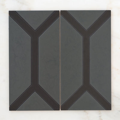 6x12 Handpainted Sample Austin  in Black Motif