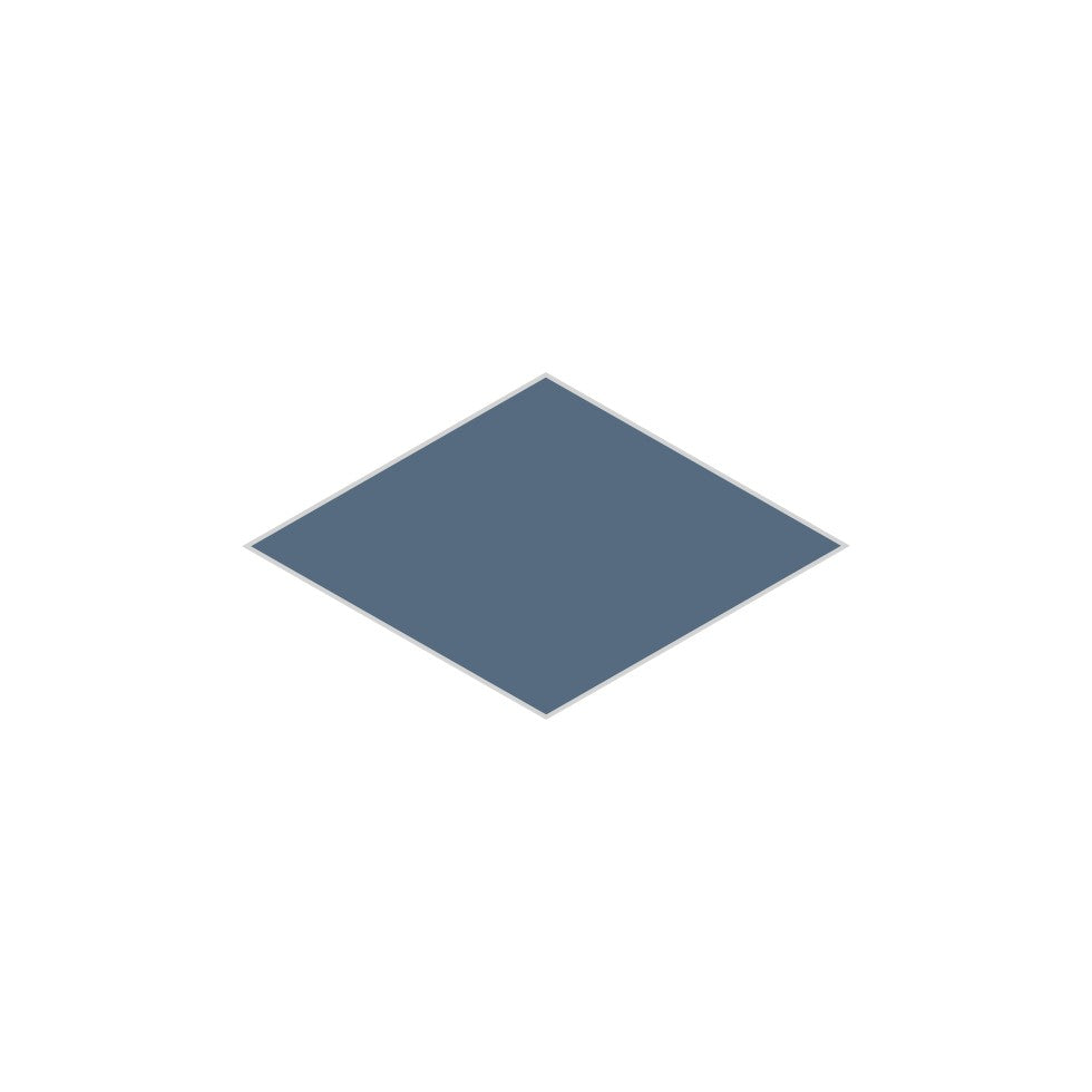 Large Diamond Original Ceramic Tile in Slate Blue Matte