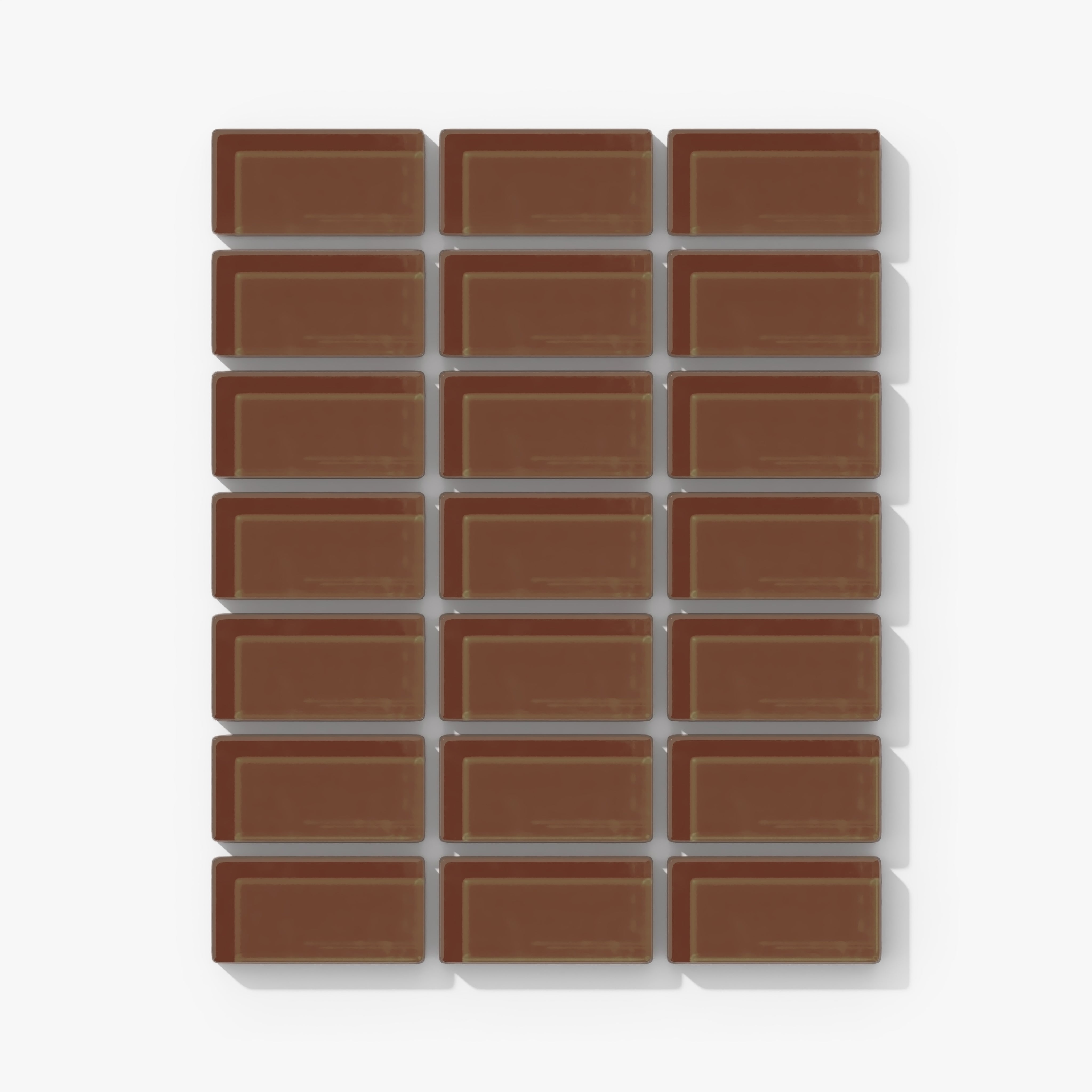 1x2 Straight Set Sheeted Glass Mosaic Tile in Kestrel Gloss