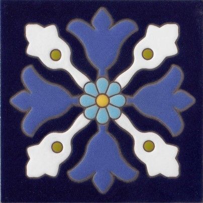 6x6 Handpainted Tile Avila in Cool Motif