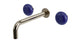 Foundry Two Handle Wall Mount 7.5" Lavatory Faucet with Pebble Ceramic Knob Handles in Polished Nickel