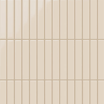 1x6 Straight Set Sheeted Original Ceramic Mosaic Tile in Ivory Gloss