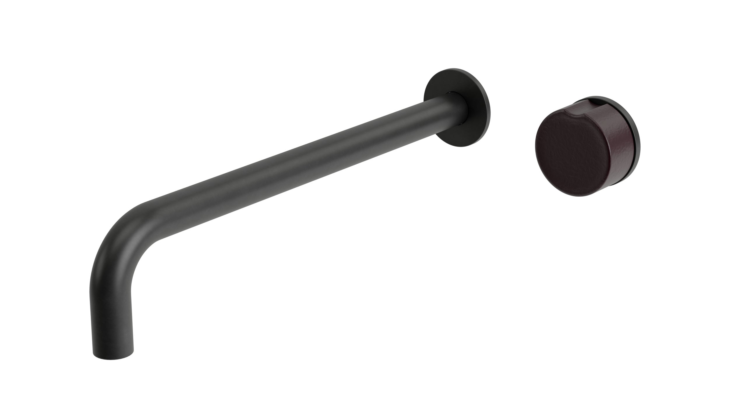 Foundry One Handle Wall Mount 12" Lavatory Faucet with Groove Ceramic Knob Handle in Oil Rubbed Bronze