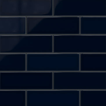 4x12 Original Ceramic Tile in Navy Blue Gloss