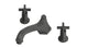 Emerson Two Handle Deck Mount Low Hexagon Bath Trim with Classic Cross Handles in Blackened Nickel