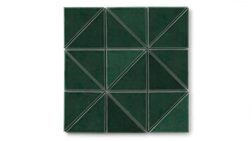 4" Triangle Original Ceramic Tile in Evergreen Gloss